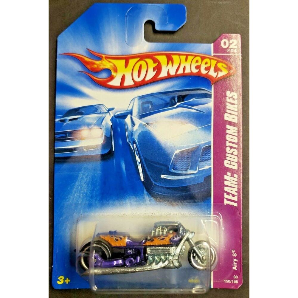 2008‎ Hot Wheels Airy 8 Team: Custom Bikes Purple / Orange HW9